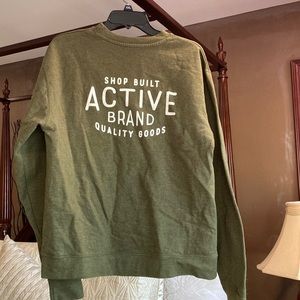 Active boys olive green sweatshirt.